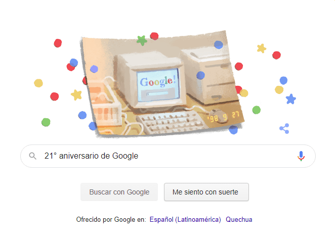 21° aniversario de Google