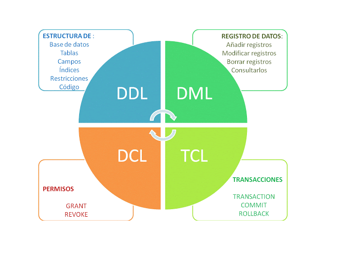 Diferencia, ejemplo y características de  DDL y DML