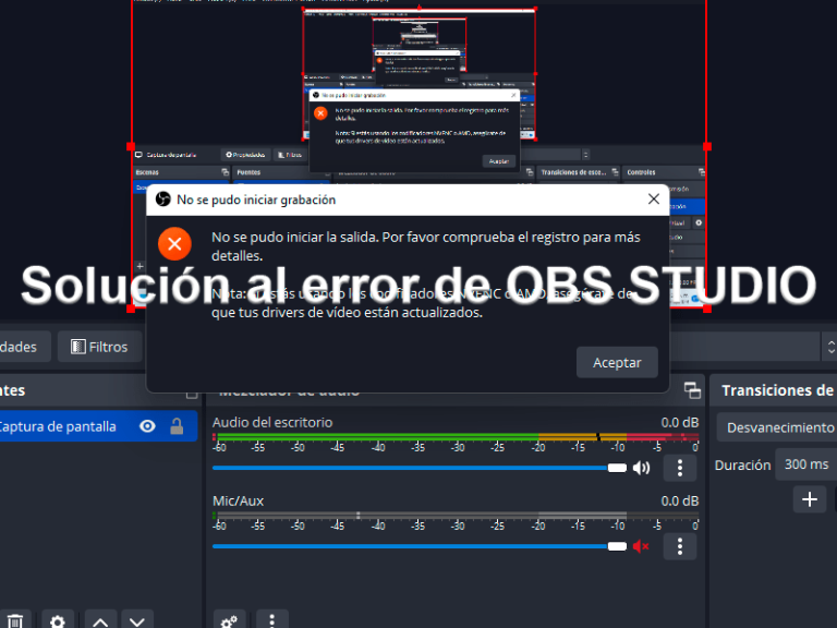 SOLUCIÓN AL ERROR CON EL CONTROLADOR / CODIFICADORES NVIDIA NVENC O AMD AL ABRIR OBS STUDIO